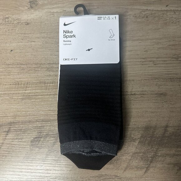 NWT Nike Unisex Spark Lightweight No Show Run Socks Black Size Large (DA359-010) - Picture 1 of 10